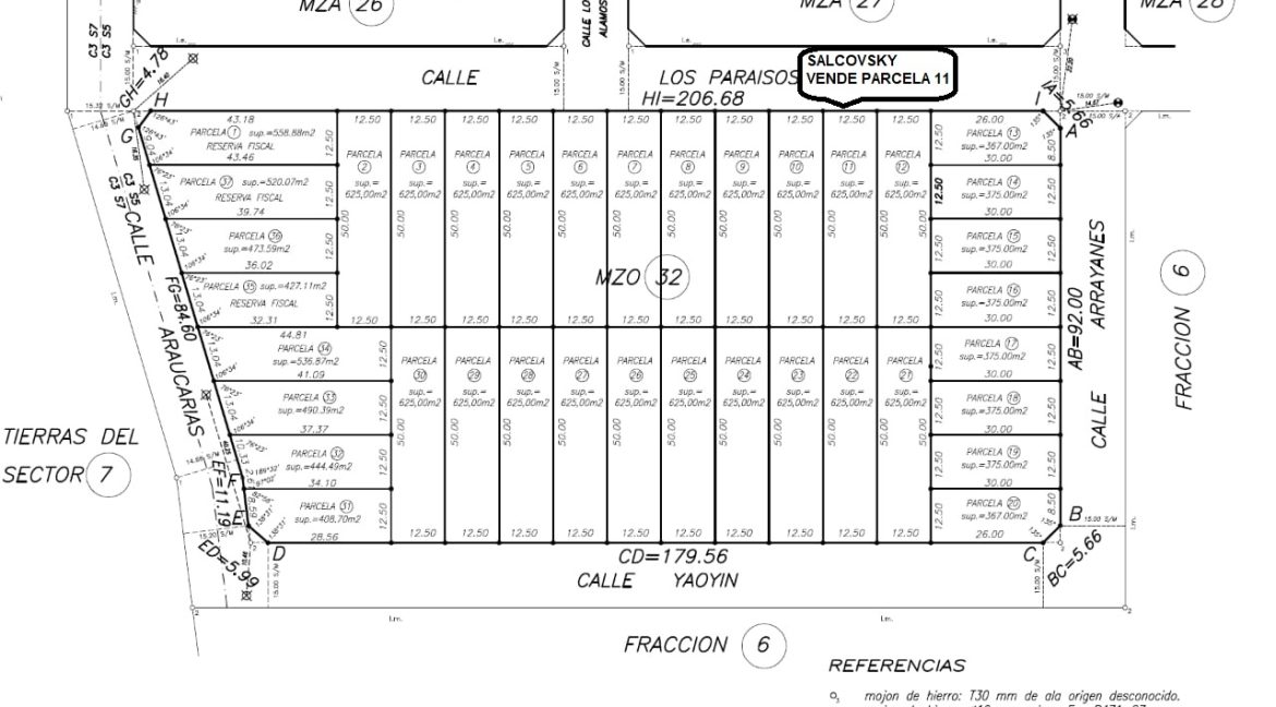 plano loteo PARCELA 11 LOS ROBLES 3